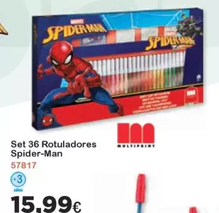 Oferta de Spiderman - Set 36 Rotuladores Spider-man por 15,99€ en Jugueterias Innovatoys