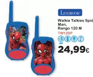 Oferta de Lexibook - Walkie Talkies Spide Man, Rango 120 M por 24,99€ en Jugueterias Innovatoys