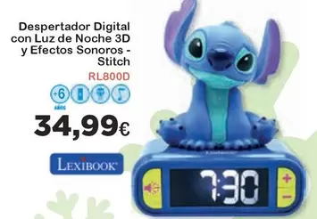 Oferta de Stitch - Despertador Digital Con Luz De Noche 3d Y Efectos Sonoros Stitch por 34,99€ en Jugueterias Innovatoys