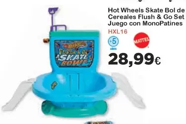 Oferta de Hot Wheels - Skate Bol De Cereales Flush & Go Set Juego Con Monopatines por 28,99€ en Jugueterias Innovatoys