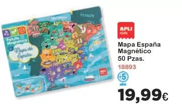 Oferta de Apli - Mapa Espana Magnetico por 19,99€ en Jugueterias Innovatoys