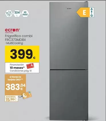 Oferta de Ecron - Frigorífico Combi FRC373MDBX por 399€ en Eroski