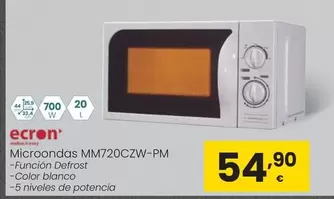 Oferta de Ecron - Microondas MM720CZW-PM por 54,9€ en Eroski