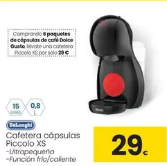 Oferta de DeLonghi - Cafetera Cápsulas Piccolo XS por 29€ en Eroski