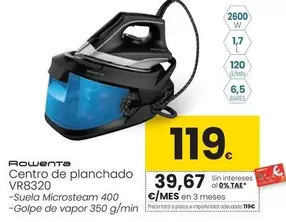 Oferta de Rowenta - Centro De Planchado VR8320 por 119€ en Eroski