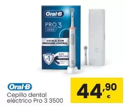 Oferta de Oral B - Cepillo Dental Electrico Pro 3 3500 por 44,9€ en Eroski