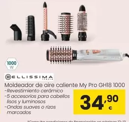 Oferta de Bellissima - Moldeador De Aire Caliente My Pro GH18 1000 por 34,9€ en Eroski