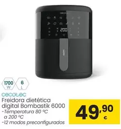 Oferta de Cecotec - Freidora Dietética Digital Bombastik 6000  por 49,9€ en Eroski