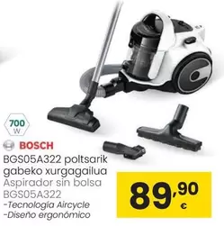 Oferta de Bosch - Aspirador Sin Bolsa BGS05A322 por 89,9€ en Eroski