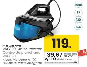 Oferta de Rowenta - Centro De Planchado VR8320 por 119€ en Eroski