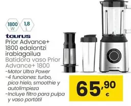 Oferta de Taurus - Batidora Vaso Prior Advance+ 1800 por 65,9€ en Eroski