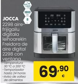 Oferta de Jocca - Freidora De Aire Digital 2298 Con Ventana por 69,9€ en Eroski