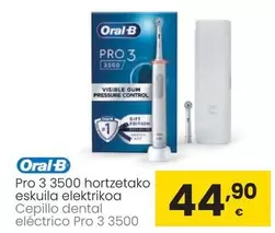 Oferta de Oral B - Cepillo Dental Electrico Pro 3 3500 por 44,9€ en Eroski