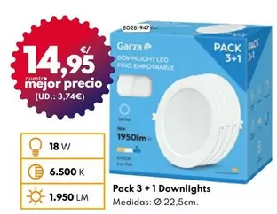 Oferta de Garza - Pack 3 + 1 Downlights por 14,95€ en BricoCentro