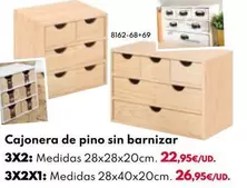 Oferta de Cajonera De Pino Sin Barnizar por 22,95€ en BricoCentro