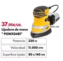 Oferta de Power Plus - Lijadora De Mano "POWX0481" por 37,95€ en BricoCentro