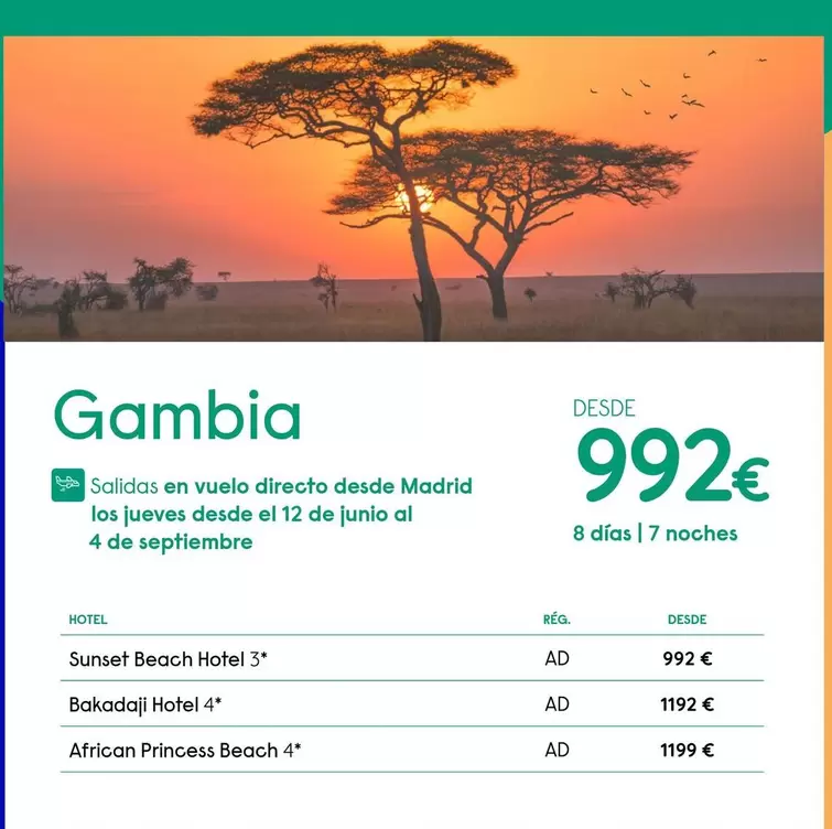 Oferta de Travelplan - Gambia por 992€ en Travelplan