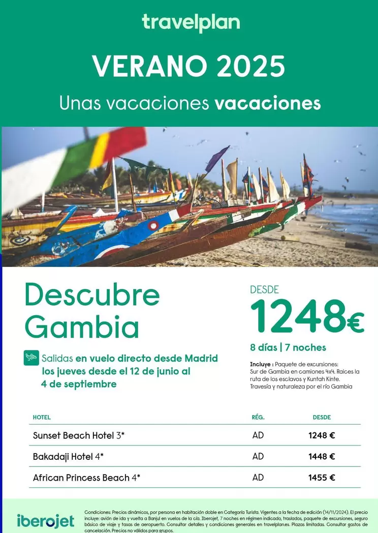 Oferta de Travelplan - Verano 2025 por 1248€ en Travelplan