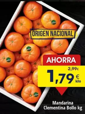 Oferta de Origen - Mandarina Clementina Bollo por 1,79€ en Froiz