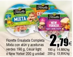 Oferta de Florette - Ensalada Completa Mixta Con Atun Y Aceitunas Verdes por 2,79€ en Froiz