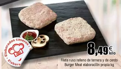 Oferta de Froiz - Filete Ruso Relleno De Ternera Y De Cerdo Burger Meat Elaboración Propia por 8,49€ en Froiz