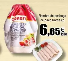 Oferta de Coren - Fiambre De Pechuga De Pavo por 6,65€ en Froiz