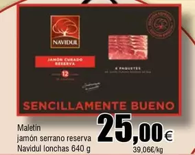 Oferta de Navidul - Maletin Jamon Serrano Reserva por 25€ en Froiz