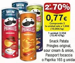 Oferta de Pringles - Snack Patata Original, Sour Cream & Onion, Passport Focaccia O Paprika por 2,55€ en Froiz