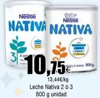 Oferta de Nestlé - Leche Nativa 2 O 3 por 10,75€ en Froiz