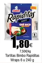 Oferta de Bimbo - Tortitas Rapiditas Wraps 6u por 1,8€ en Froiz