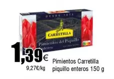 Oferta de Carretilla - Pimientos Piquillo Enteros por 1,39€ en Froiz