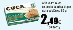 Oferta de Cuca - Atun Claro En Aceite De Oliva Virgen Extra Ecologico por 2,49€ en Froiz