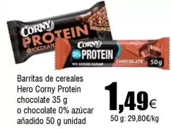 Oferta de Corny - Barritas De Cereales Chocolate O Chocolate Azucar Anadido por 1,49€ en Froiz