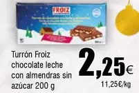 Oferta de Froiz - Turrón Chocolate Leche Con Almendras Sin Azúcar por 2,25€ en Froiz