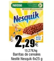 Oferta de Nestlé - Barritas De Cereales Nesquik por 2,29€ en Froiz