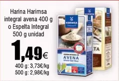 Oferta de Harimsa - Harina Integral Avena O Espelta Integral por 1,49€ en Froiz