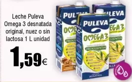 Oferta de Puleva - Leche Omega 3 Desnatada Original, Nuez O Sin Lactosa por 1,59€ en Froiz