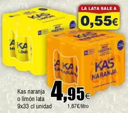 Oferta de Kas - Naranja O Limon Lata por 4,95€ en Froiz