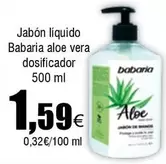 Oferta de Babaria - Jabón Líquido Aloe Vera Dosificador por 1,59€ en Froiz