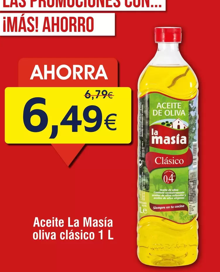 Oferta de La Masía - Aceite Oliva Clasico por 6,49€ en Froiz