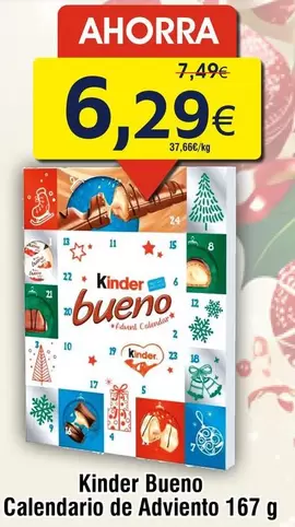 Oferta de Kinder -  Bueno Calendario por 6,29€ en Froiz