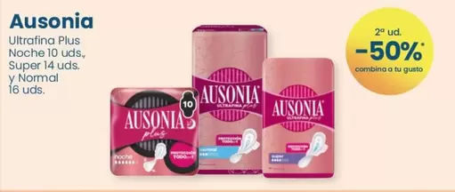 Oferta de Ausonia - Ultrafina Plus Noche 10 Uds. Super 14 Uds. Y Normal en Clarel