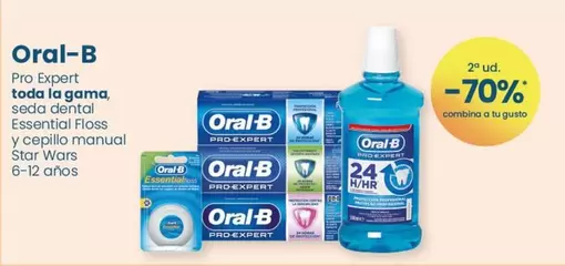 Oferta de Oral B - Essential Floss Y Cepillo Manual Star Wars en Clarel