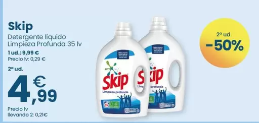 Oferta de Skip - Detergente Líquido Limpieza Profunda por 9,99€ en Clarel