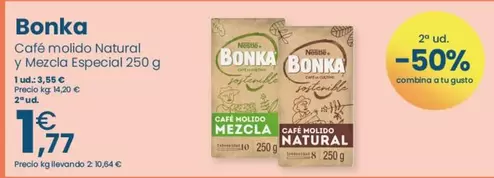 Oferta de Bonka - Café Molido Natural Y Mezcla Especial por 1,77€ en Clarel