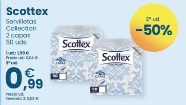 Oferta de Scottex - Servilletas Collection por 1,99€ en Clarel