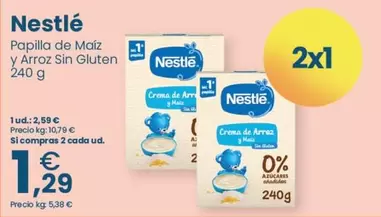 Oferta de Nestlé - Papilla De Maiz Y Arroz Sin Gluten por 2,59€ en Clarel