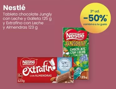 Oferta de Nestlé - Tableta chocolate Jungly con Leche y Galleta en Clarel