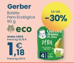 Oferta de Gerber - Bolsita Pera Ecológica por 1,18€ en Clarel