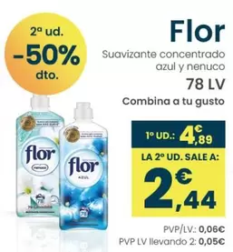 Oferta de Flor - Suavizante Concentrado Azul Y Nenuco por 4,89€ en Clarel